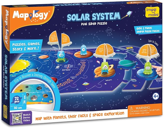 Imagimake Mapology Solar System for Kids | Educational Toys for Kids 5-7 | Space Toys | Puzzles for Boys & Girls Ages 4-8 | 6 Year Old Boy Gifts & Girl Gifts