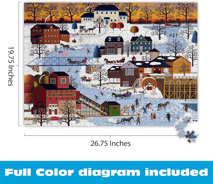 Buffalo Games - Charles Wysocki Festive Winter Scene 1000 Piece Jigsaw Puzzle for Adults and Families