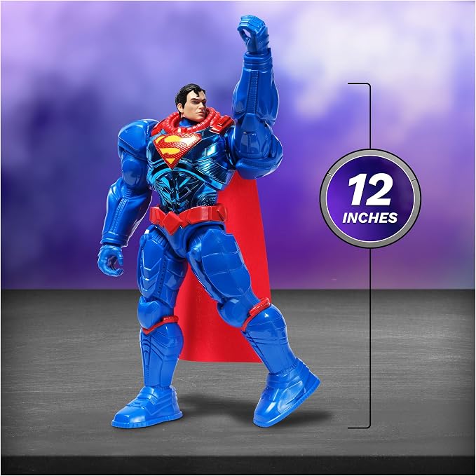 DC Comics, Metal Force Superman Action Figure, 12-Inch Extra Large Super Hero Collectible Kids Toys for Boys and Girls Ages 4 and Up