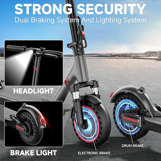 Aovowheel Electric Scooter for Adults, Folding E Scooter with 350W/500W Motor 16/24 Mph Top Speed, Max 19-23 Miles Long Range, 8.5''/10''/14''Tires Commuting Scooters with Dual Brakes System, APP