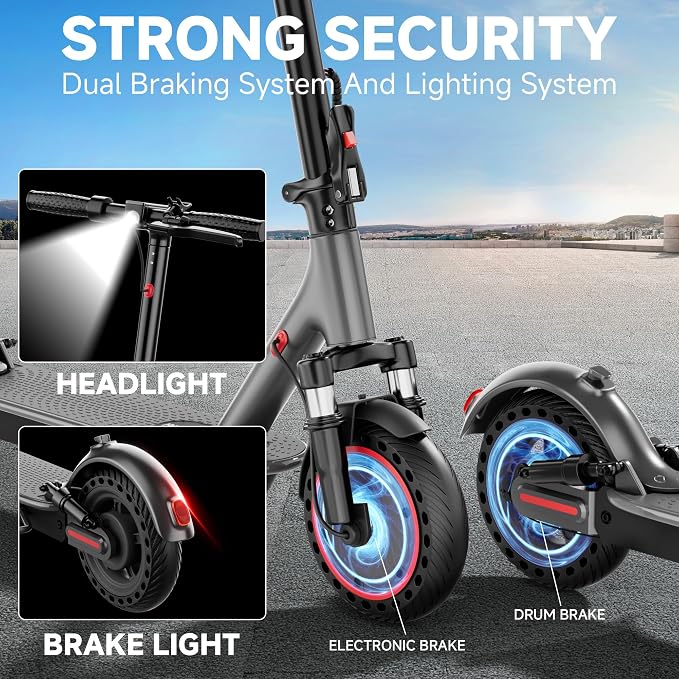 Aovowheel Electric Scooter for Adults, Folding E Scooter with 350W/500W Motor 16/24 Mph Top Speed, Max 19-23 Miles Long Range, 8.5''/10''/14''Tires Commuting Scooters with Dual Brakes System, APP