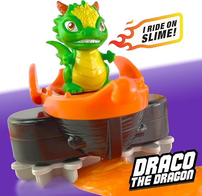 Slime Riders Motorized Rechargeable Toy Car with Slime Road Race Track Builder - (Draco the Dragon)