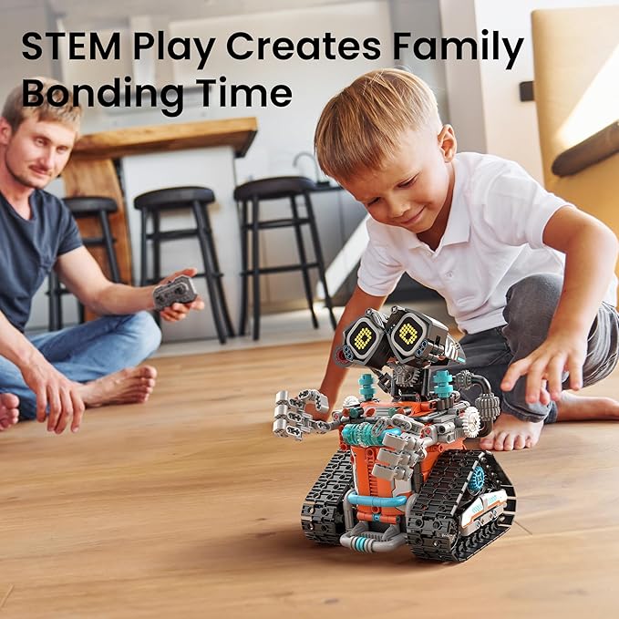 Sillbird Robot Building STEM Kit with Remote Control for Boys Ages 8-14, Coding Gifts for Kids Birthday, Buildable 5in1 Robotics Toy with 596 Pieces