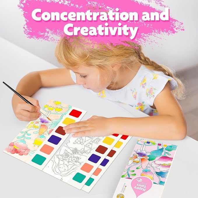 Water Coloring Book,Paint with Water Books for Kids Ages 3-5,Watercolor Painting Book for Toddlers 4-6,Creative Arts and Crafts & Airplane Travel Essentials for Boys Girls