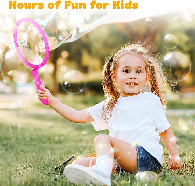 Bubble Wands Set for Kids,17 pcs Assorted Bubble Wands with Tray, Big Bubble Maker Wand for Kids Summer Outdoor Games,Birthday Party,Family Event,Gifts for Bubble Lovers