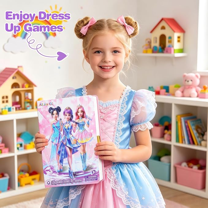 PainZieteg Magnetic Dress Up Dolls,Paper Dolls for Girls, Kids DIY Princess Magnetic Dress-Up Doll for Girl Birthday (Dress Up Box)