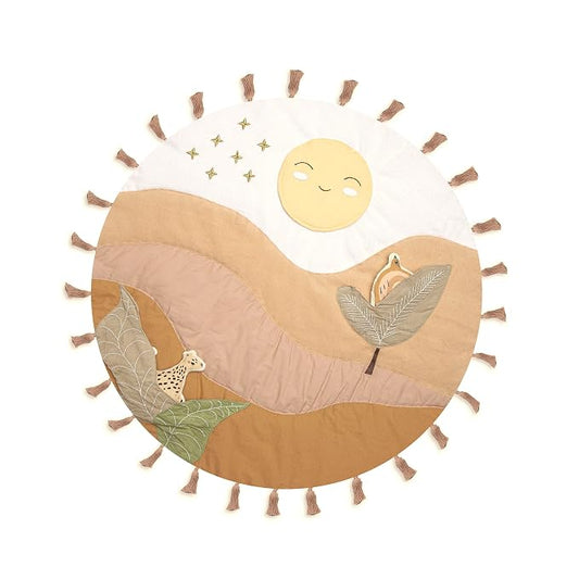 Crane Baby Play Mat, Floor Mat for Babies and Toddlers, 36" x 36", Safari Zoo