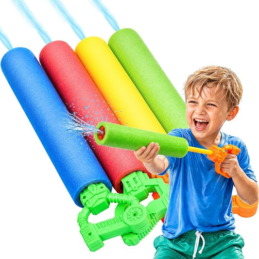 Water Guns for Kids, Outdoor Water Toys, Squirt Blaster Guns Pool Toys for Kids Ages 4-8, 8-12, Backyard Swimming Beach Garden Fighting Game Party Activities for Girls Boys Teen (4 Pack)