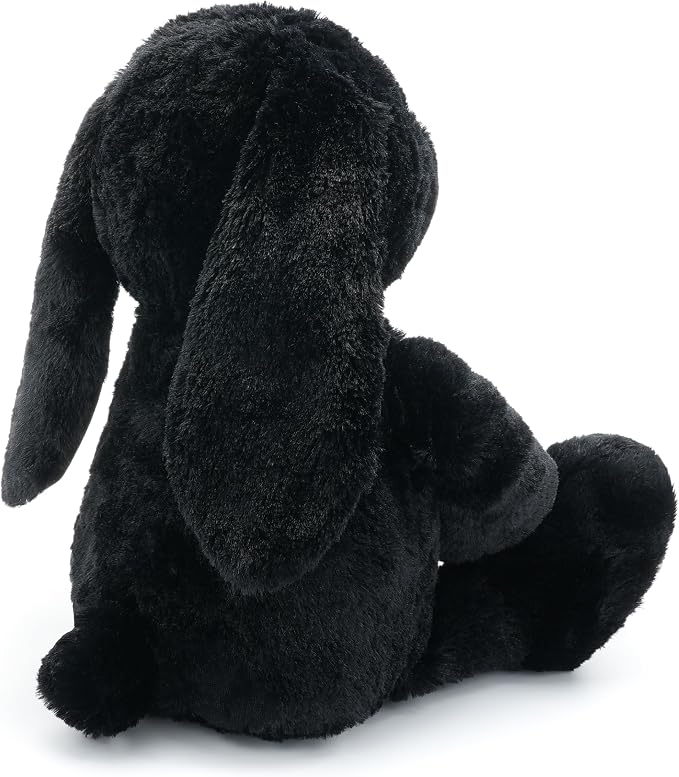 WEIGEDU Black Rabbit Bunny Stuffed Animal Plush Toy with Floppy Ears | 17.7 Inch, Soft Plush Cuddle Buddy, Gift for Boys, Girls, Nursery Decor, Easter