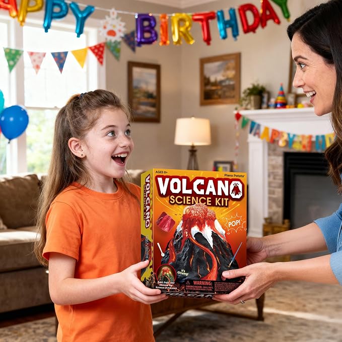 Volcano Science Kit for Kids – Erupting Volcano Making Kit, STEM Project & Science Experiment Kit, Non-Toxic Materials