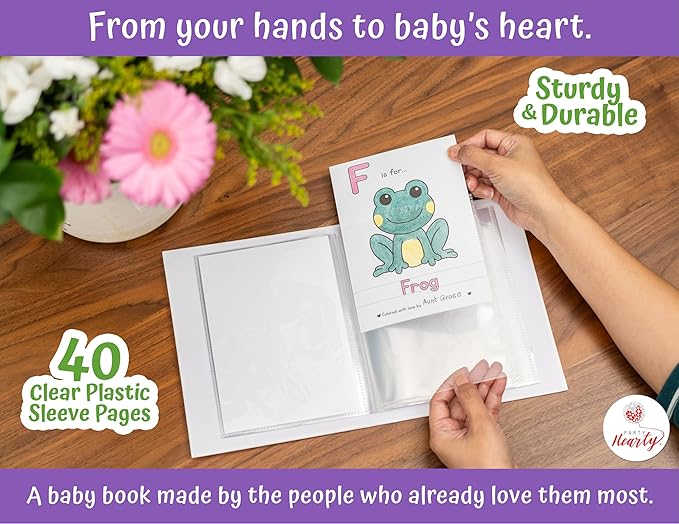 Party Hearty Baby's First ABC & 123 Book Baby Shower Activity, Guest Book Alternative with Alphabet Coloring Pages, Educational Keepsake & Activities for Guests - Baby Shower Games Craft Kit