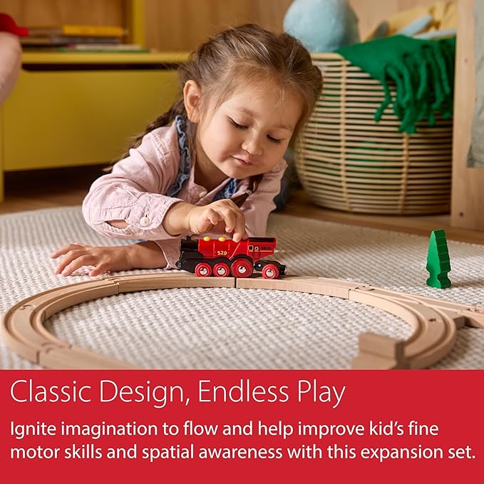 BRIO World Advanced Expansion Pack - 11-Piece Wooden Train Track - FSC-Certified - Compatible with All Railways - Includes Wooden Tracks & Switches for Interactive Railway Fun - Ages 3 & Up