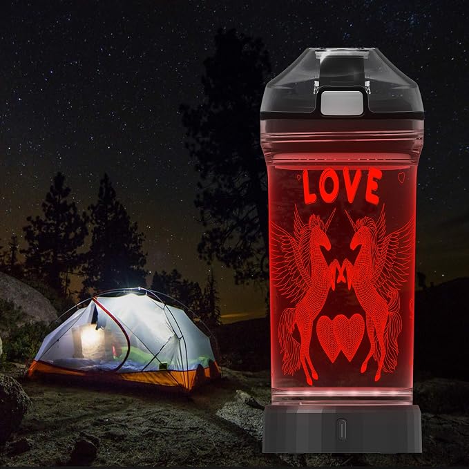 Lightzz Kids Water Bottle with 3D Glowing Unicorn LED Light - Tritan BPA Free - Creative Ideal Travel Cup Fairy Gift for Back to School Girl Child Holiday Camping Picnic (Unicorn 14 Oz)