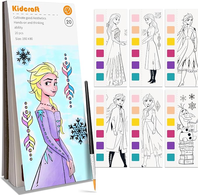 Paint with Water Coloring Books for Kids, Pocket Mess Free Watercolor Painting Sets for Toddlers, Art and Craft Drawing Activities Gifts for Kids Ages 4 5 6 7 8+, Travel Activity Toys - Princess