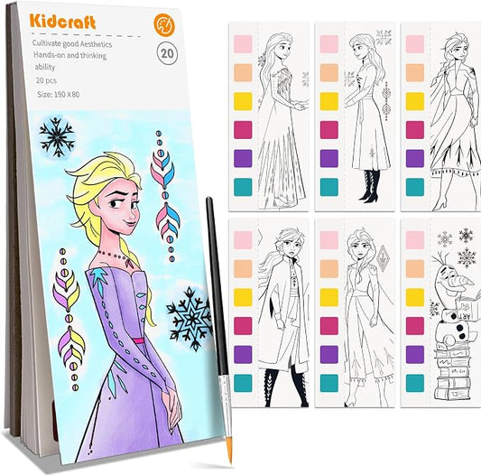 Paint with Water Coloring Books for Kids, Pocket Mess Free Watercolor Painting Sets for Toddlers, Art and Craft Drawing Activities Gifts for Kids Ages 4 5 6 7 8+, Travel Activity Toys - Princess