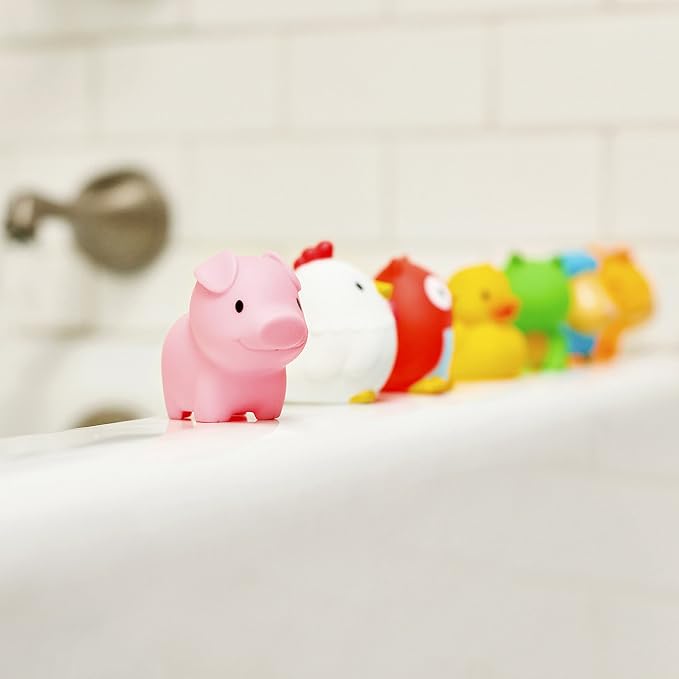 Munchkin Baby Bath Toy Squirts for Babies and Toddlers 9 Months and Up, Farm Animal Squirters, 8 Pack