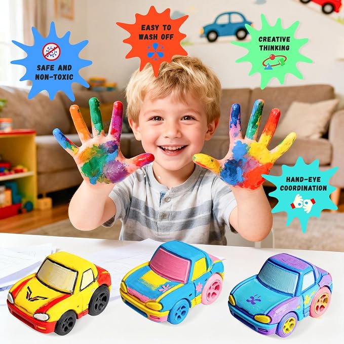 Paint Your Own Car Lamp Kit, Arts and Crafts for Kids Ages 8-12, Arts and Crafts for Kids 4-6, DIY City Sprite Car Night Light, Painting Kit Birthday Gifts for Girls Boys Ages 3 4 5 6 7 8 9 10 11 12+