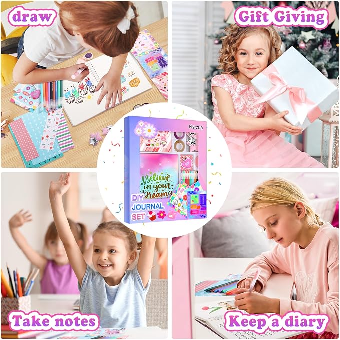 Nsrzua DIY Journal Kit for Girls,Toys for Ages 8-14 and Birthday Gifts for Girls.