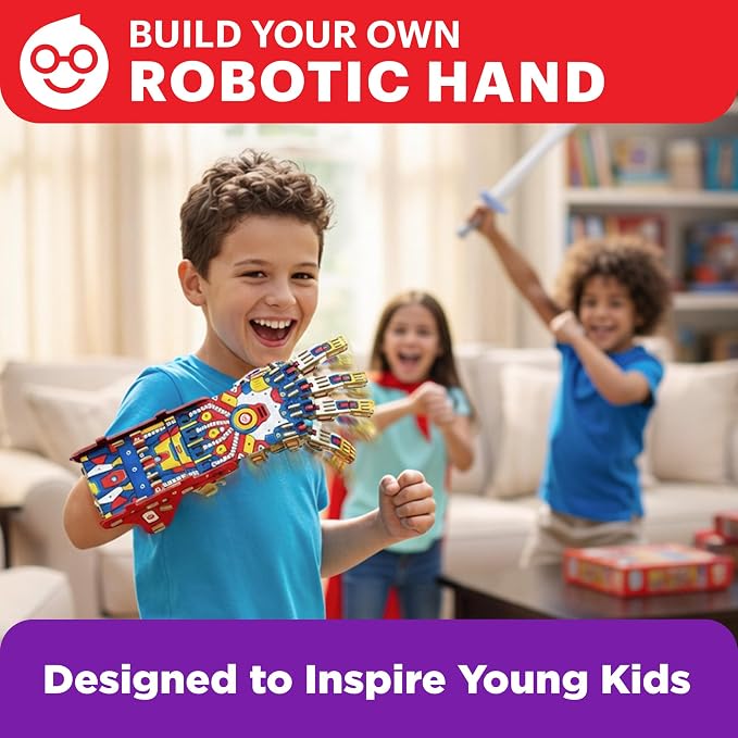 Doctor Jupiter Robotic Hand STEM Kit for Kids Ages 8+ | Birthday Gift Ideas for Boys & Girls | Cyborg Hand, Engineering Kit Toy for 8, 9, 10, 11, 12, 13, 14 Years Olds