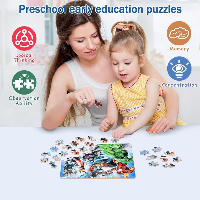 100 Pieces Puzzles for Kids Ages 4-8,Cool Jigsaw Puzzles for Kids in a Metal Box,Kid Boys Girls Children Learning Educational Puzzles Portable Box Pack Toys