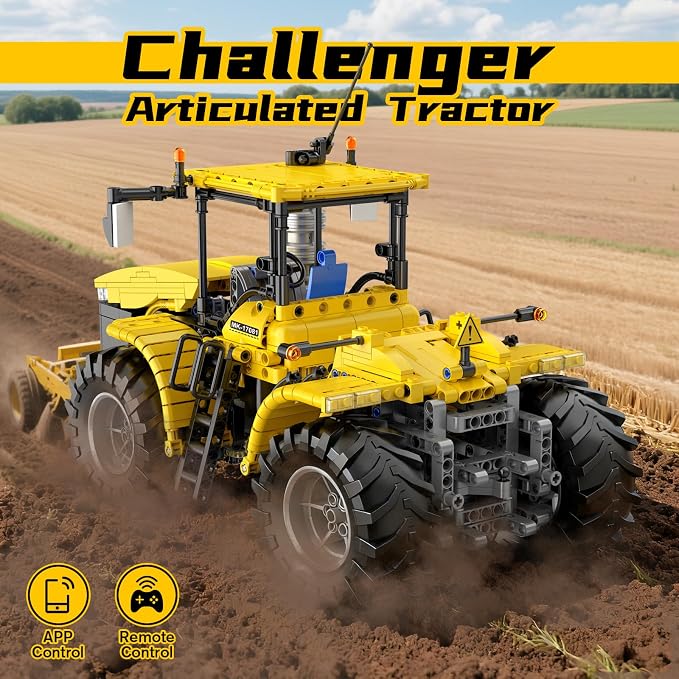 Mould King 17081 RC Technik City Tractor Building Sets, MOC Semi Construction Vehicles Farm Sets for Adults, 1401 Pieces Remote Control Tractor Model Set for Adult/Collections Enthusiasts