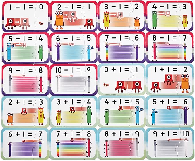 Learning Resources Numberblocks Adding & Subtracting Puzzle Set, Ages 3+, 20 Self-Correcting Maths Puzzles, Based on TV Series
