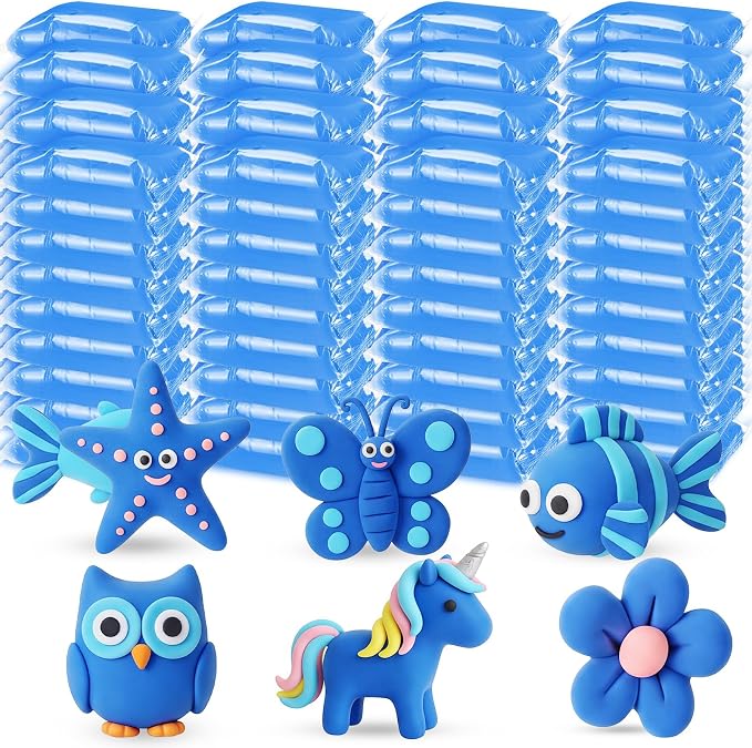 WinnerWhy 144 Pcs Total 76oz Air Dry Clay Soft Non-Toxic Molding Clay for DIY Arts Craft Sculpting Molding Projects Rewards Supplies (Blue)
