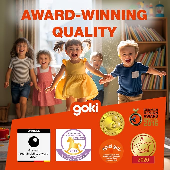 Goki Wooden Shape Sorting Cube for Toddlers 1-3 I 12 Shape Sorter Blocks, Montessori Learning Toy, Color Sorting & Fine Motor Skills Activity Cube