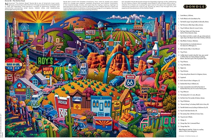 Buffalo Games Eric Dowdle Get Your Kicks on Route 66 Jigsaw Puzzle - 1000 Piece, Adult, 26.75 x 19.75 in - Puzzles for Adults - Includes Reference Poster - Relaxing Game Night Activity