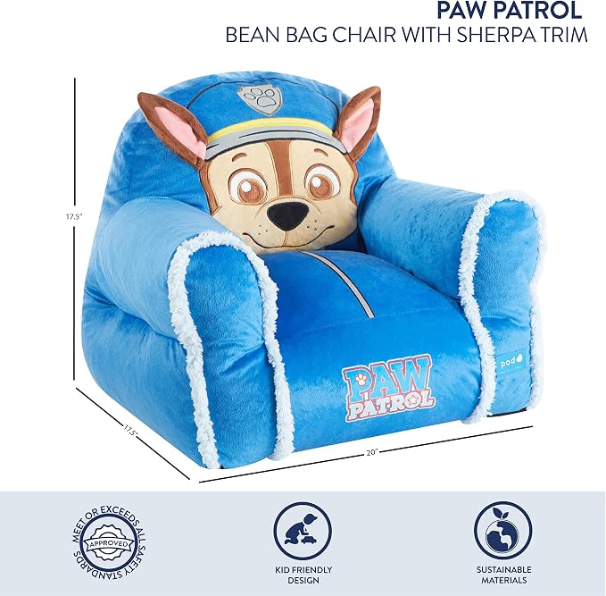 Idea Nuova Paw Patrol Chase Bean Bag Sofa Chair Large