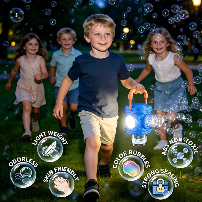 Bubble Machine for Kids, Remote Control Street Lamp Bubble Machine with Lights, Automatic Standing Bubble Tower, Outdoor Bubble Torch Toys for Wedding Summer Bubble Maker for Kids Ages 3 4 5 6 7 8 9