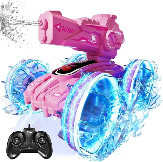 Amphibious Remote Control Car for Boys Kids - 4WD Amphibious 2.4 GHz 360°Rotation RC Cars - Water and Land RC Stunt Car Toy for 5 6 7 8 9 10 Year Old Boys Girls Christmas Birthday Gifts