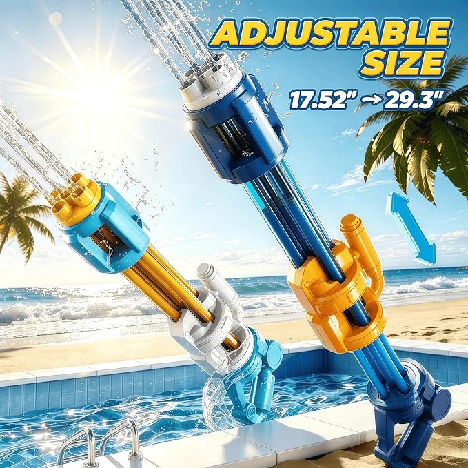2 Pack Water Guns for Kids, Soaker Squirt Water Gun Toys, Beach Backyard Party Play Game Activities, Outdoor Swimming Water Pool Guns Birthday Gifts Toy for Kid Adults Ages 4-8 8-12 Boys Girls