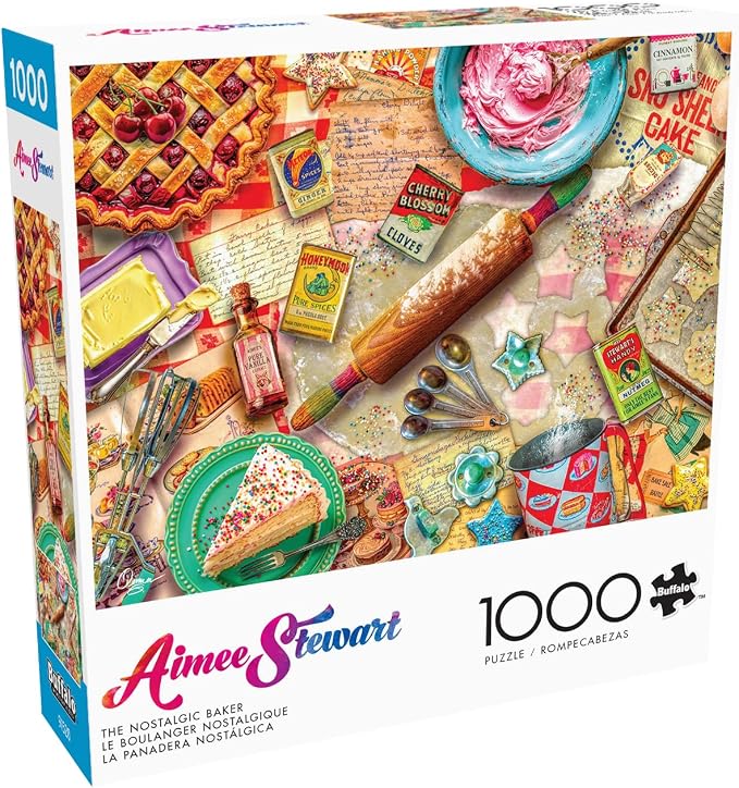 Buffalo Games Aimee Stewart - The Nostalgic Baker - 1000 Piece Jigsaw Puzzle, Multicolor, 26.75 x 19.75 in - Reference Poster - Vintage Baking Details - 1000 Piece Puzzle for Adults