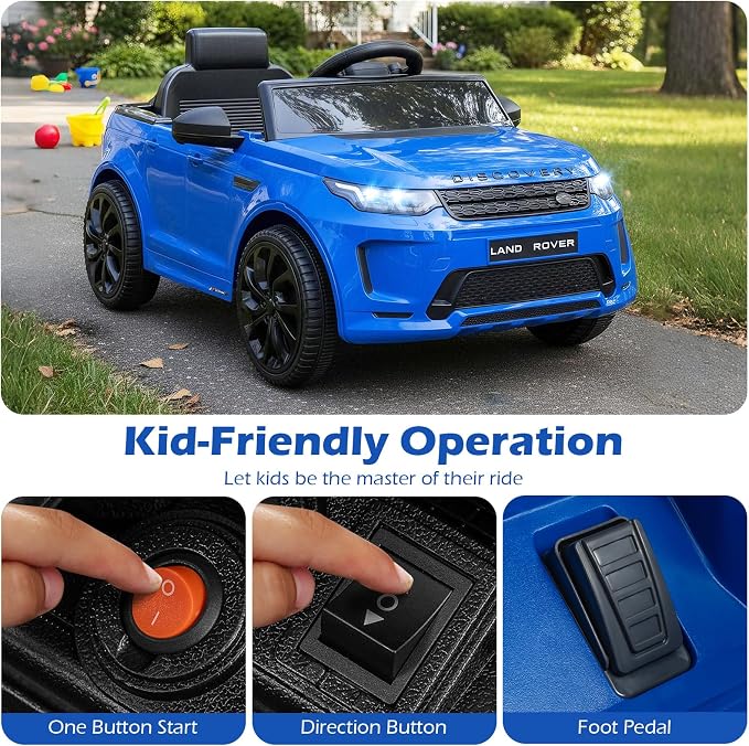 Costzon Ride on Car, Licensed Land Rover Discovery Sport Electric Vehicle, 12V Kids Car with Parent Remote Control, Music, Horn, Song, Gift for Aged 3+ (Blue, 38” x 24” x 17”(L x W x H))