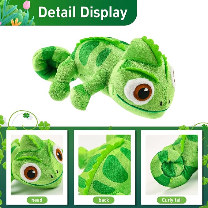 Chameleon Plush Dolls，Girls and Children Chameleon Shoulder Plush，Lizard Cosplay Props Merch Gifts for Women Adults Green