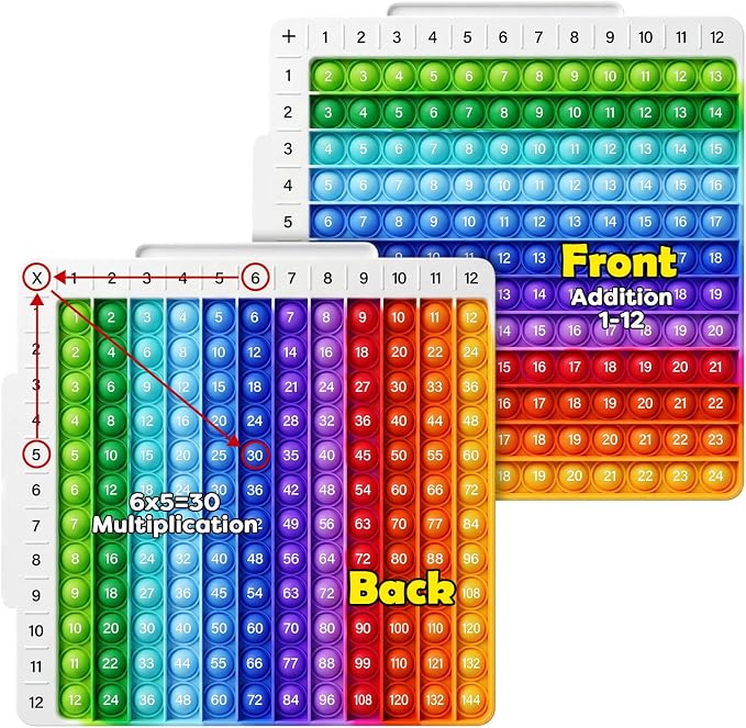 Torlam Math Board,12x12 Math Manipulatives Game Board,Multiplication Game Board,Multiplication,Division, Addition, Subtraction Games Toys for Kids, 1st, 2nd, 3rd, 4th, 5th, 6th Grade