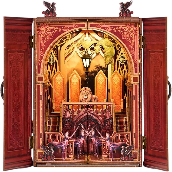 Book Nook Kit, DIY Miniature House Dollhouse Kit 3D Puzzle for Adults | Booknook Bookend Bookshelf Decor Tiny House Model Build with Hidding World, Gifts for Family and Friends