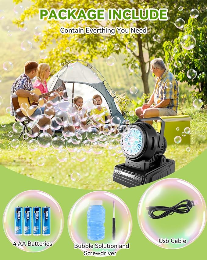 Kizmore Bubble Machine - Rechargeable and Battery Operated Bubble Maker for Kids| Automatic Bubble Blower for Toddlers 1-3| 20000+ Big Bubbles Per Minute for Parties Birthday Wedding