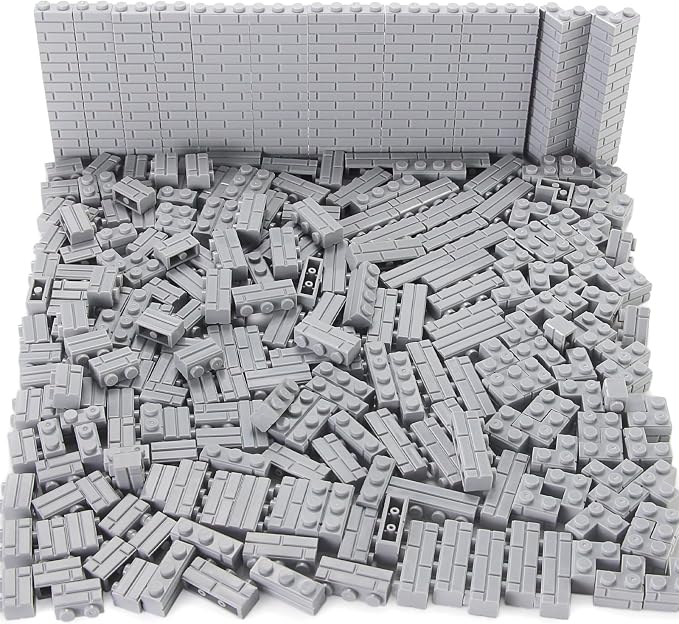 260 Pieces Masonry Profile Bricks Set Building Blocks for Wall Parts and Pieces Diverse Bulk Toy Kit Compatible with Major Brands (Gray)