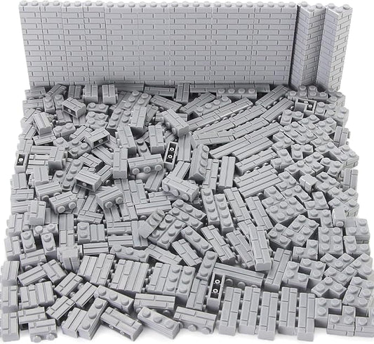 260 Pieces Masonry Profile Bricks Set Building Blocks for Wall Parts and Pieces Diverse Bulk Toy Kit Compatible with Major Brands (Gray)