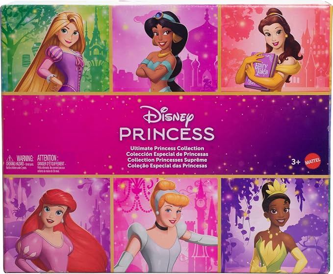 Mattel Disney Princess Ultimate Princess Collection with 13 Fashion Dolls in Sparkling Clothing & Accessories, Poseable, Inspired by Movies (Amazon Exclusive)