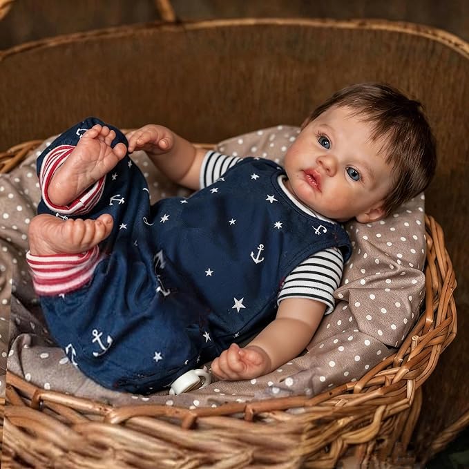 Zero Pam Reborn Baby Dolls Full Body Boy-18'' Realistic Baby Doll Real Life Real Reborn Dolls with Accessories (Modern)
