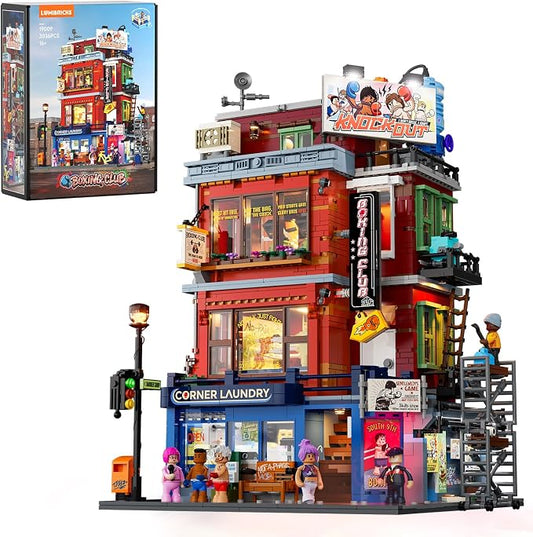 Lumibricks Street Fusion Boxing Club Lighting Building Bricks Set - City Town Modular Playset Collection Display kit with Minifigures 3036 Pcs for Adults & Teens & Life Enthusiasts