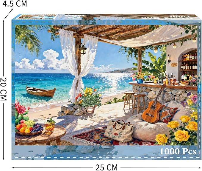 Island Bar Puzzles Flower of Life Puzzles for Adults 1000 Piece, Jigsaw Puzzles for Adults, Adult Challenging Game Toys, Impossible Puzzle, Family Decoration Puzzle