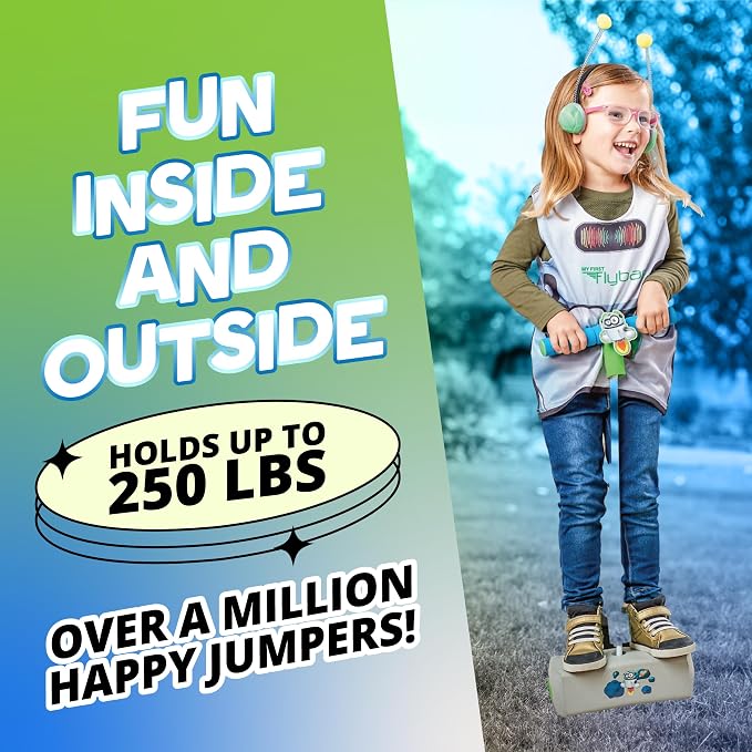 Flybar My First Foam Pogo Jumper for Kids Fun and Safe Pogo Stick for Toddlers, Durable Foam and Bungee Jumper for Ages 3 and up, Supports up to 250lbs, Robot