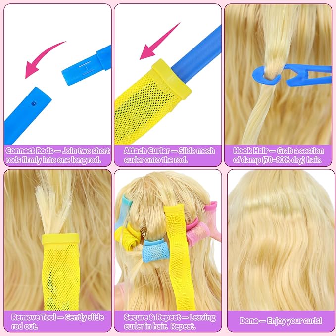 Doll Head for Hair Styling Kids, Pretend Play Hair Salon Toys for Girls with Hairdryer Hair Accessories, Princess Birthday Toys Gifts for 3 4 5 6 7 8 Years Old