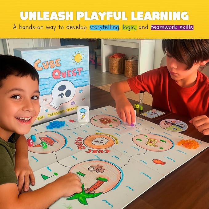 Blank Board Game Kit for Kids & Families – Make Your Own Game with 180+ Pieces: Double-Sided Blank Game Board, Blank Cards, Dice, Wooden Tokens, Spinner | DIY Board Game Kit for Learning & Play