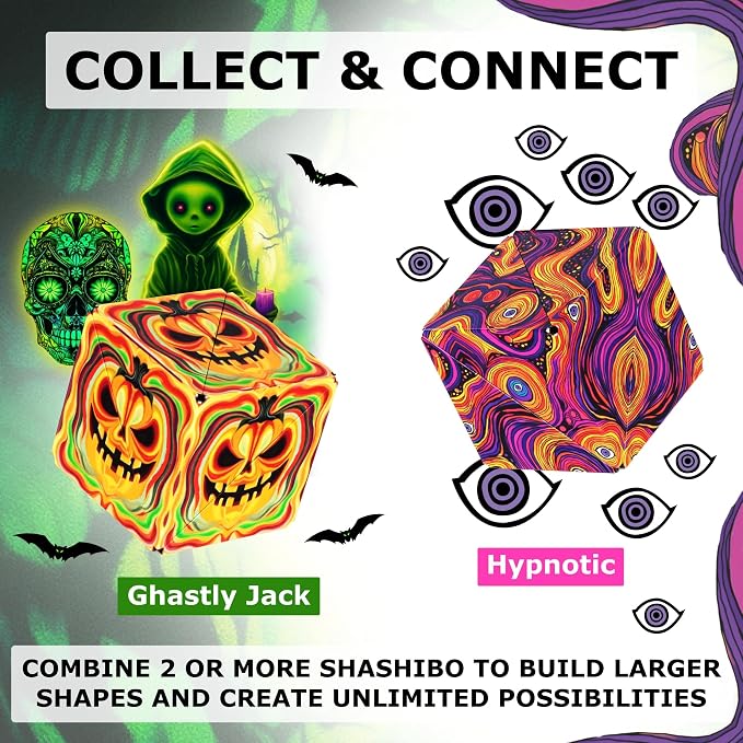Shashibo Sensory Fidget Toy for Adults & Kids, Stress Relief Fidget Toy for Adults, Teens & Kids, Cool Fidget Toys for Desk, Classroom Must Have, Sensory Shape Shifting Cube, 100+ Possible Shapes
