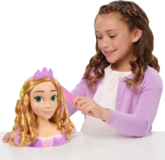 Disney Princess Rapunzel Styling Head, 14-pieces, Pretend Play, Kids Toys for Ages 3 Up by Just Play